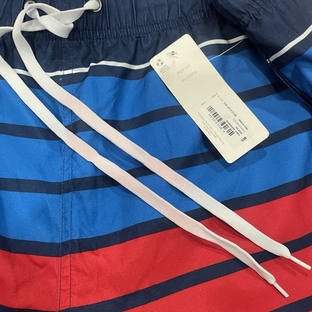 New Peyton & Parker Mens Striped Swim Trunks Sz XXL (MSRP $38)